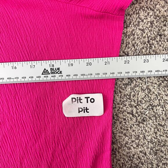 Belle by Kim Gravel Womens L Barbiecore Preppy Colorful Half Zip Tunic Top Pink - Picture 10 of 12